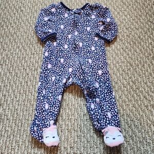 6m Baby Girl owl Footie pjs